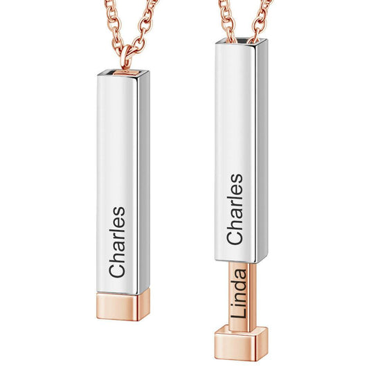 Women's Three-dimensional Stick Double-layer Clavicle Necklace Custom Lettering - P12 Hub Europe