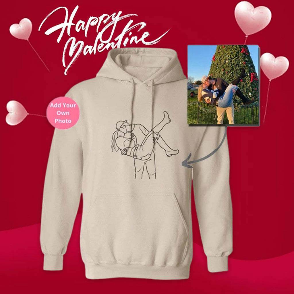 Line Style Embroidered Hoodie For Women - P12 Hub Europe