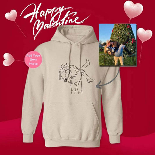Line Style Embroidered Hoodie For Women - P12 Hub Europe