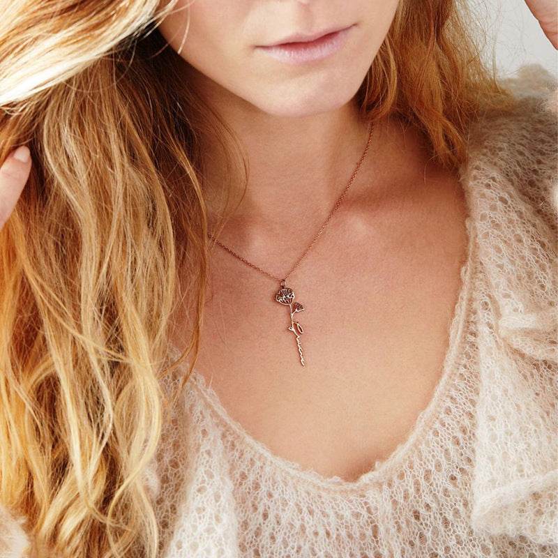 Stainless Steel Necklace December Flower Necklace - P12 Hub Europe