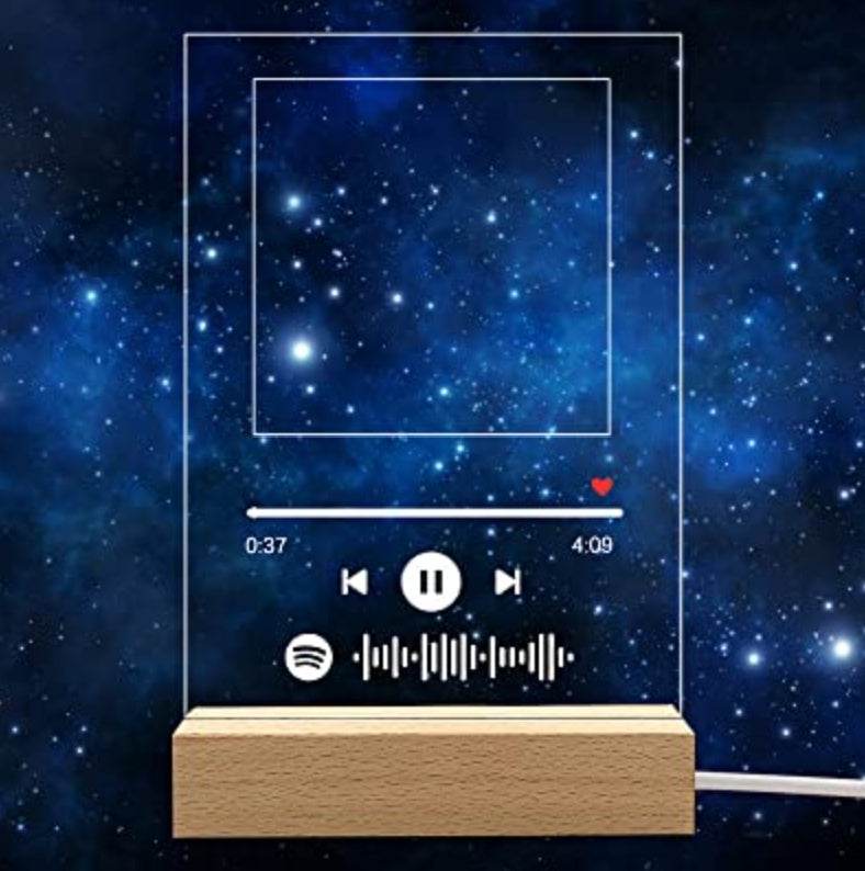 Customizable Photo Music Album Cover Night Light Carved Name Song Photo Frame - P12 Hub Europe