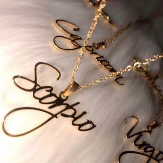 Custom Name Necklace Stainless Steel Personalized Privatecustom Gold Color Nameplate Pendant Choker For Women Special Gift - P12 Hub Europe