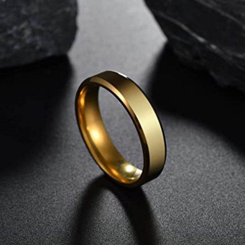 Stainless Steel Ring for Women Men Fashion Gold Color Finger Rings Wedding Band Jewelry Gift - P12 Hub Europe