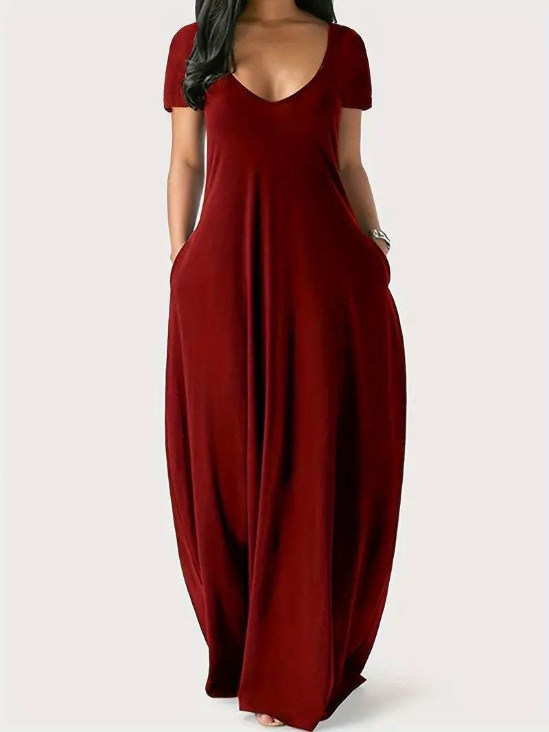 Short Sleeve Long Swing Dress - P12 Hub Europe