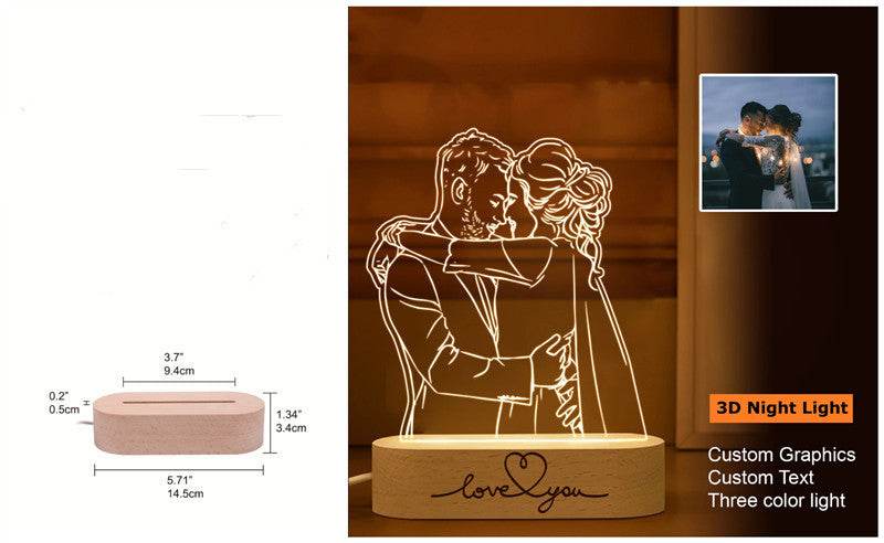 Picture To Make Lovers Acrylic Nightlight Valentine's Day - P12 Hub Europe