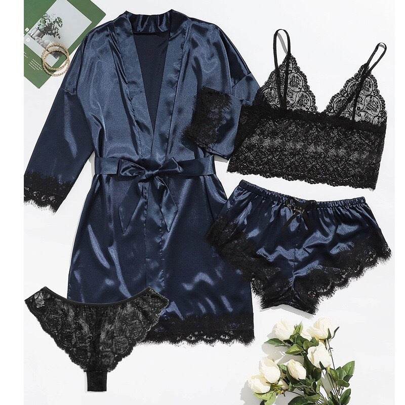 European And American Ladies Pajamas Four-piece Set - P12 Hub Europe