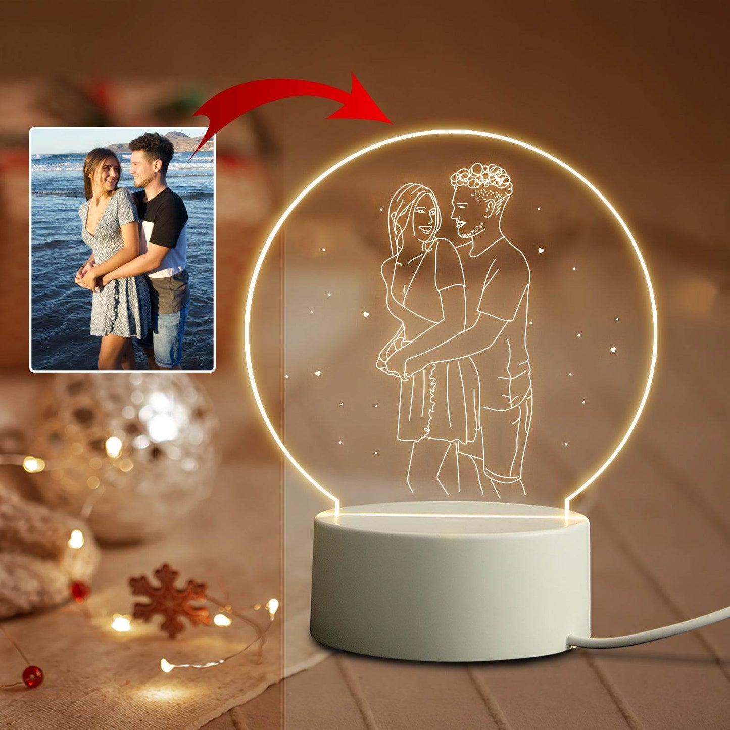 Personalized 3D Night Light With Text And Photo - P12 Hub Europe