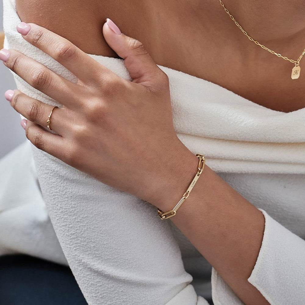 DIY Multi Name Rectangular Chain Bracelet Personalization - P12 Hub Europe