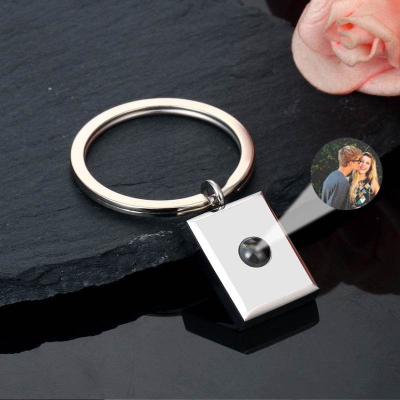 Customized Square Keychain Pendant With Bracelet Projection Color Photo - P12 Hub Europe