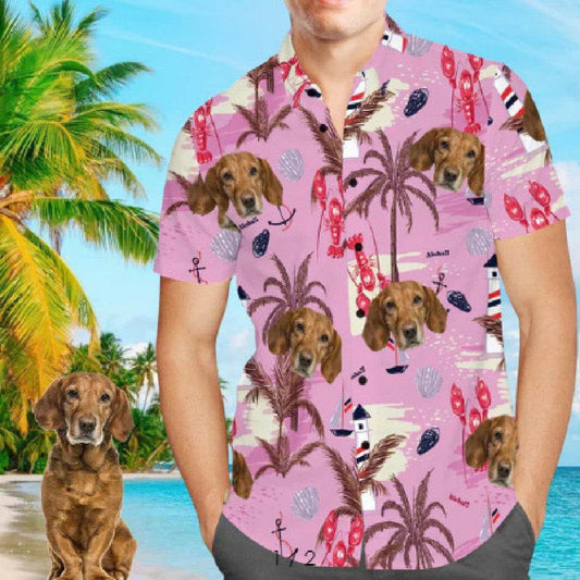 Customized Photo Printed Hawaiian Short Sleeved Casual Shirt - P12 Hub Europe