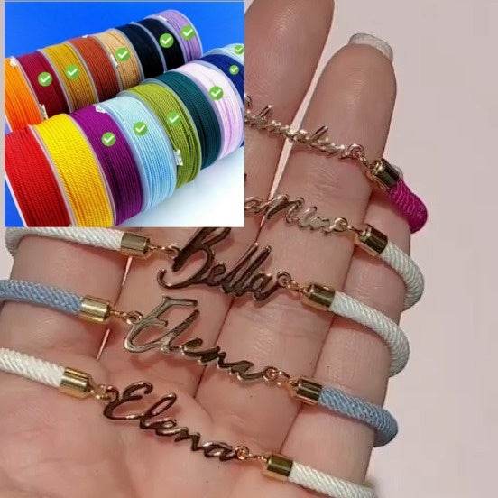 Personalized Colorful Rope Chain Custom Name Bracelet Personalized Adjustable Name Jewelry For Girls - P12 Hub Europe