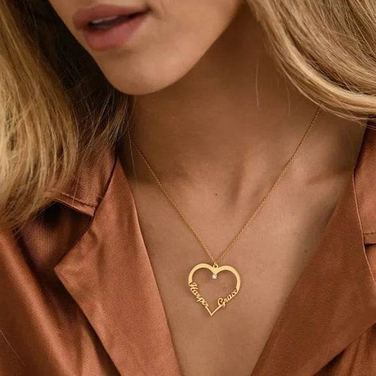 Stainless Steel Personalized Name Customized Heart Necklace - P12 Hub Europe
