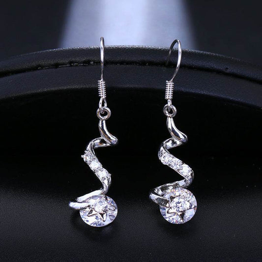 Purple Zircon Spiral Ear Hook Earrings - P12 Hub Europe