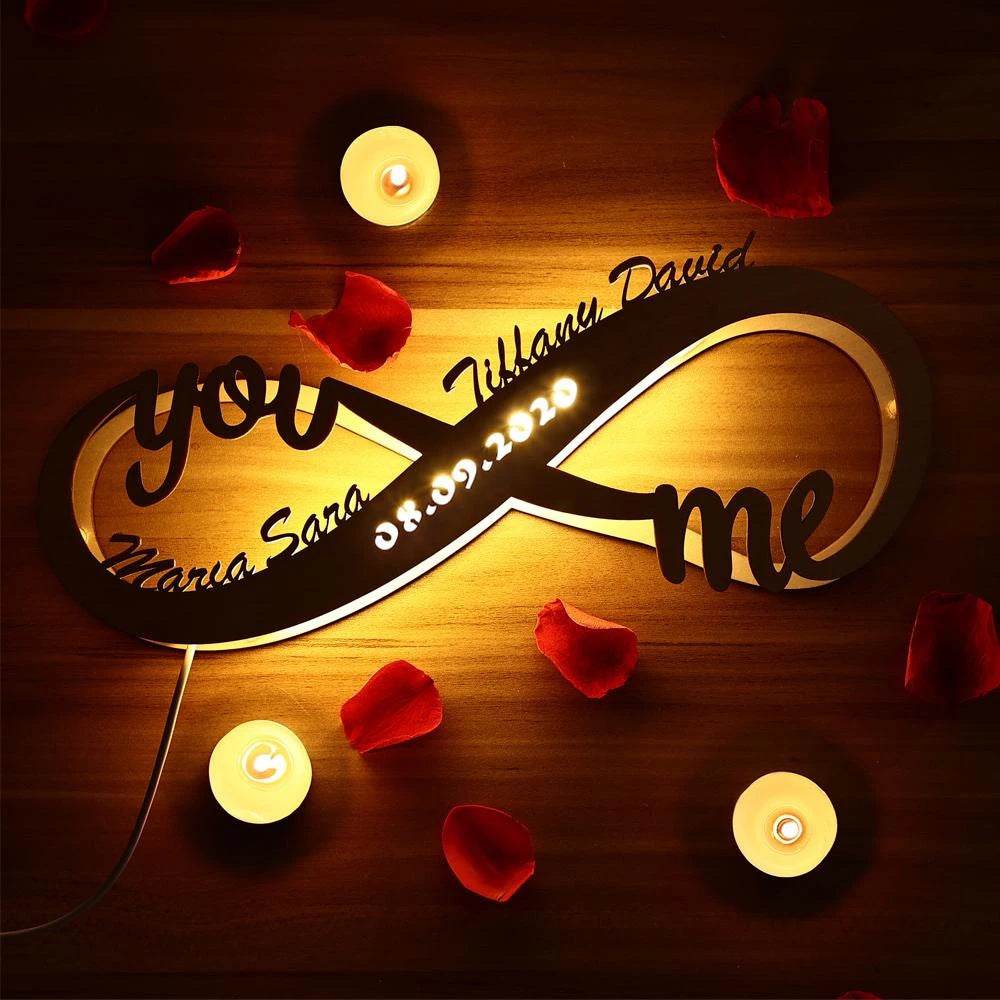 Wooden Lamp Lovers Infinite Name Table Lamp - P12 Hub Europe