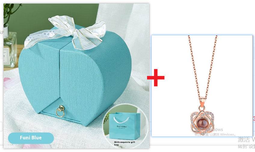 Apple Rose Jewelry Box Necklace Ring Ornament For Friends Christmas Valentine's Day - P12 Hub Europe