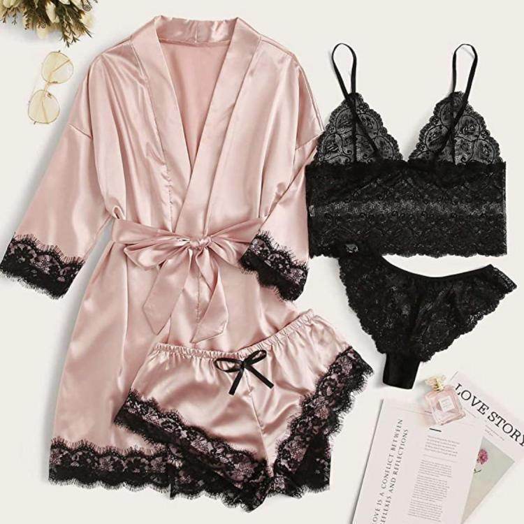 European And American Ladies Pajamas Four-piece Set - P12 Hub Europe
