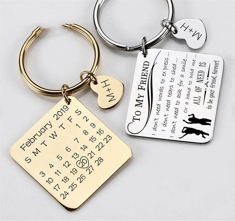Creative Personality Stainless Steel Calendar Style Keychain - P12 Hub Europe