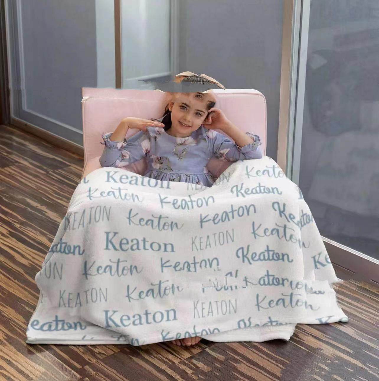 Personalized Baby Name Baby Blanket Customized Double-sided Flannel - P12 Hub Europe