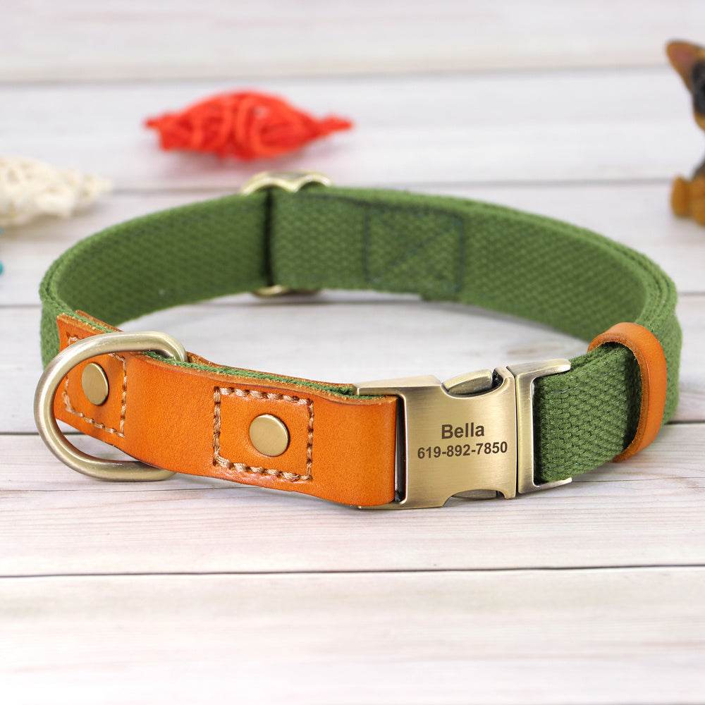 Cowhide Pet Collar Anti Lettering Lost Dog - P12 Hub Europe