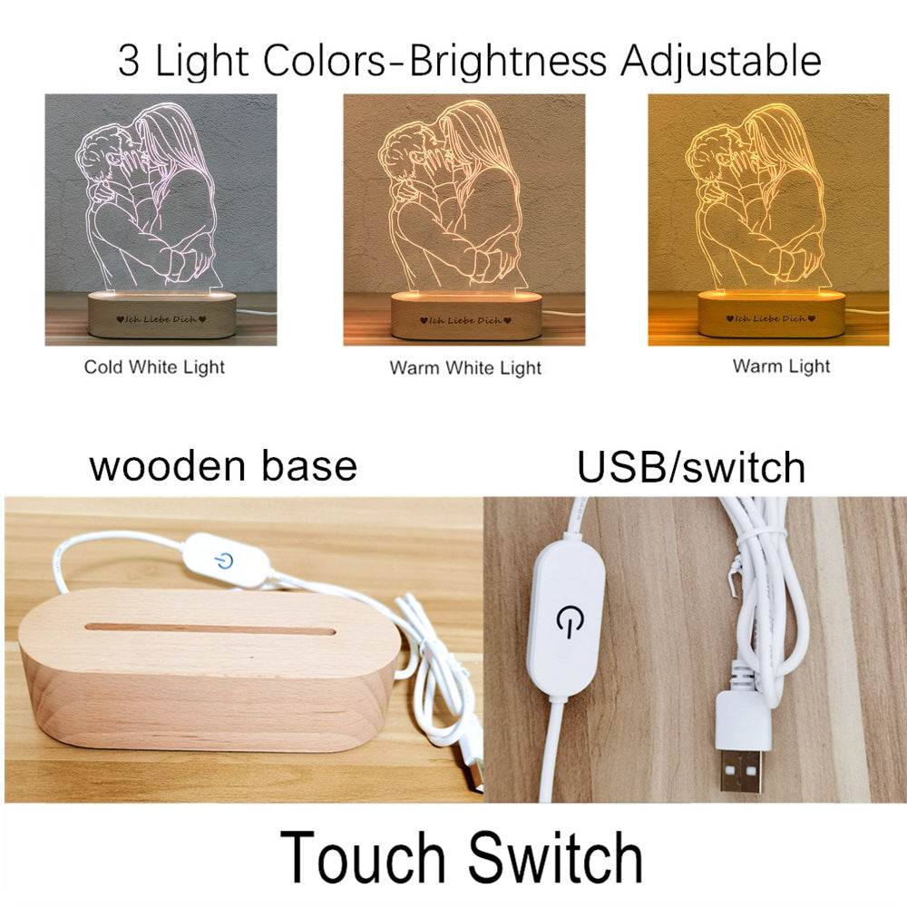 Gift Usb Atmosphere Student Gift Bedroom Decoration Message Board 3d Night Light - P12 Hub Europe