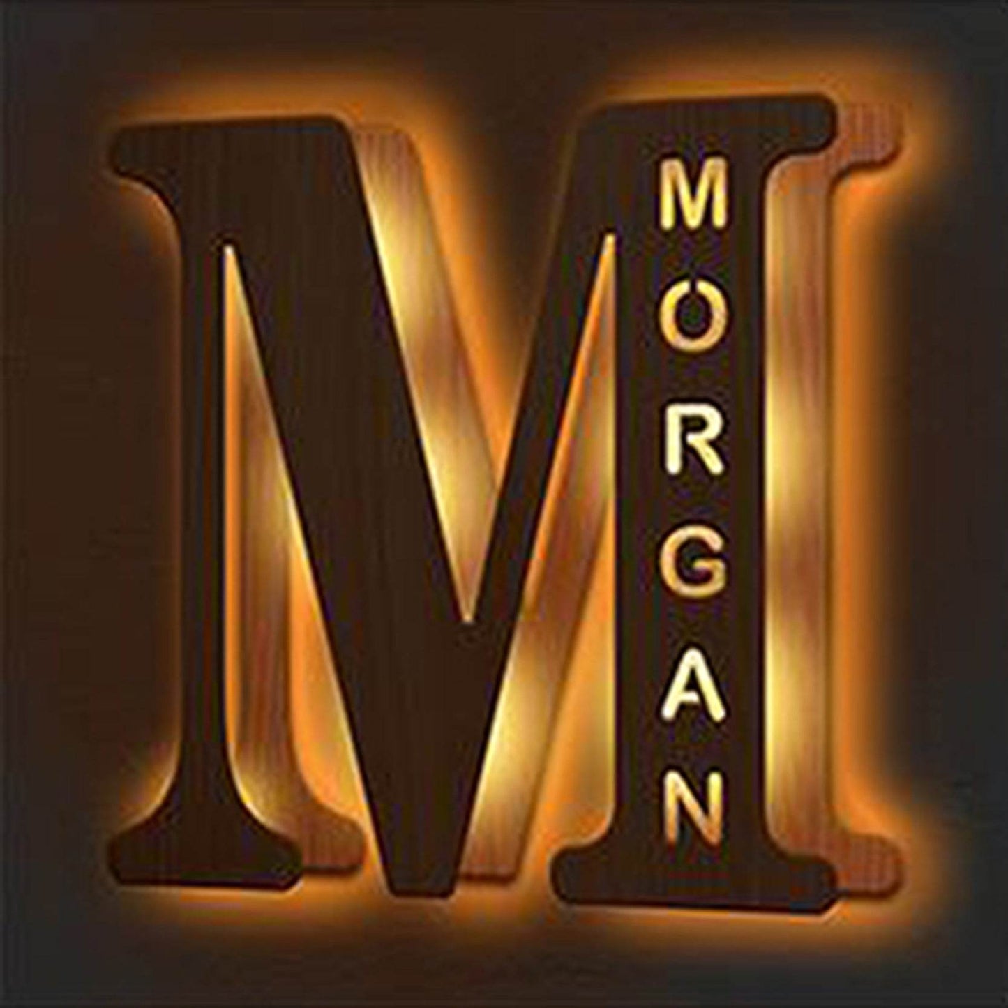 Custom Wooden Engraved USB LED Night Light 24 Letter Bedroom Home Decoration Birthday Gift for Friend Decorative Wall Lamp - P12 Hub Europe