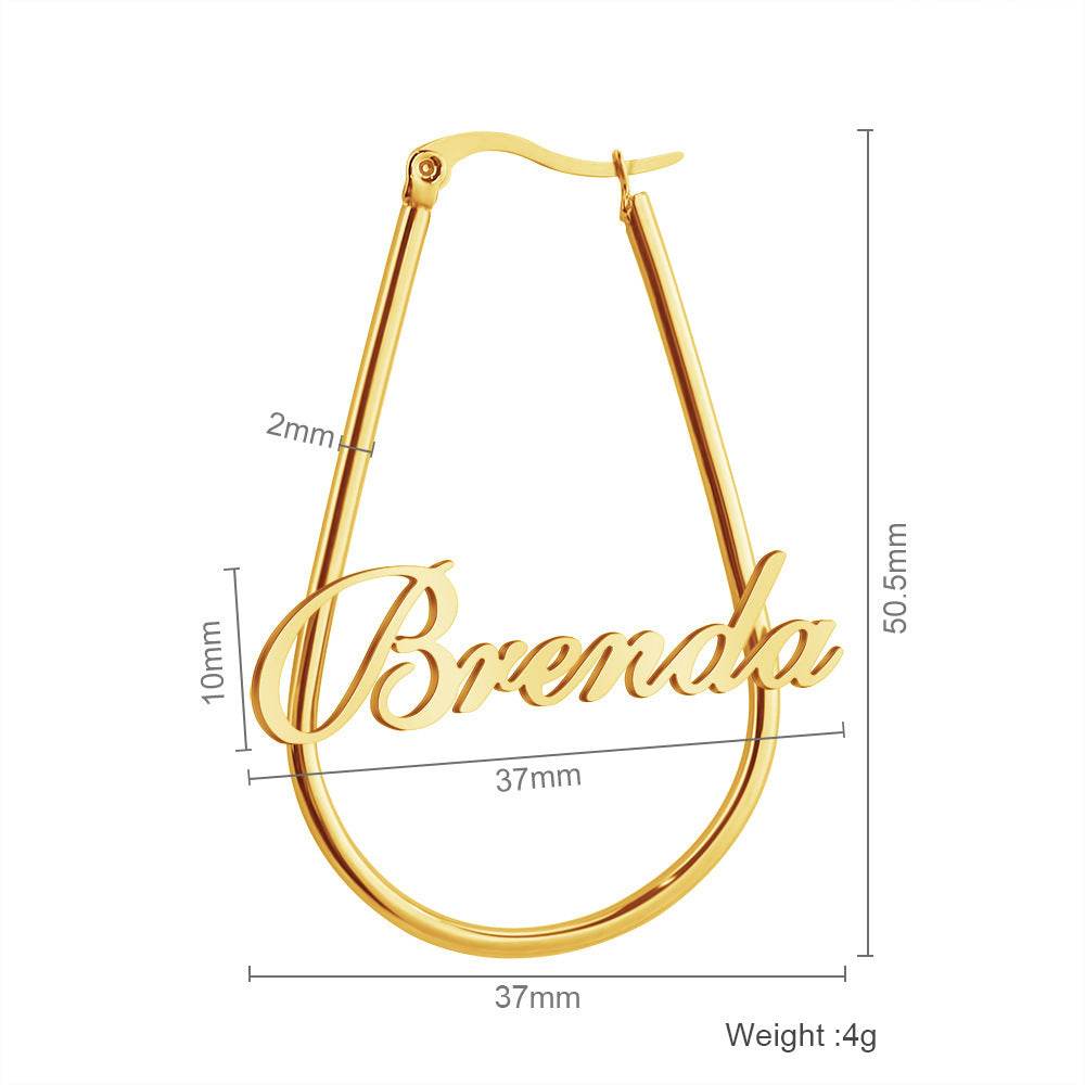 Personalized DIY English BrendaU-shaped Earrings - P12 Hub Europe