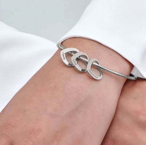 Love Bracelet Peach Heart Name Lettering Titanium Steel Bracelet - P12 Hub Europe