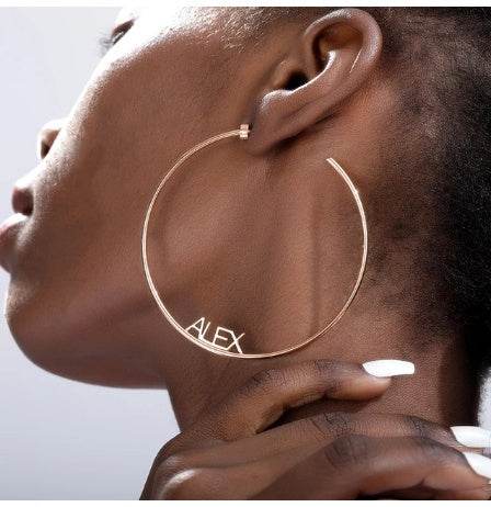 Stainless Steel Custom Name Hoop Earrings Personalized Letter Circle Earring for Women - P12 Hub Europe