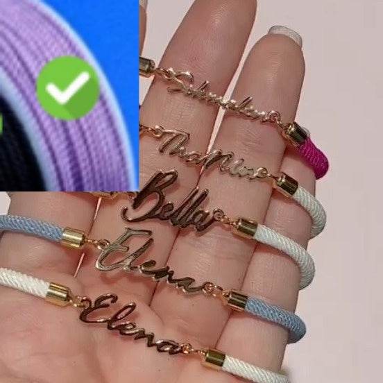 Personalized Colorful Rope Chain Custom Name Bracelet Personalized Adjustable Name Jewelry For Girls - P12 Hub Europe