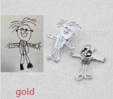 Custom Kids Drawing Painting Necklace Stainless Stee Personalized Children Artwork Pendant For Kids Mom Family Jewelry Gifts - P12 Hub Europe