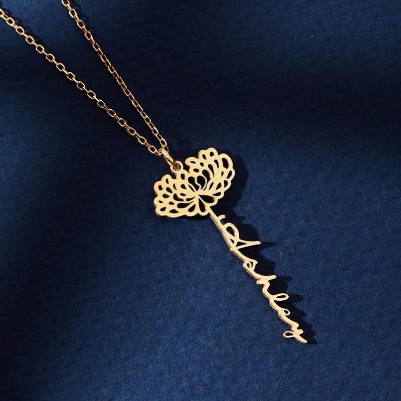 Stainless Steel Necklace December Flower Necklace - P12 Hub Europe
