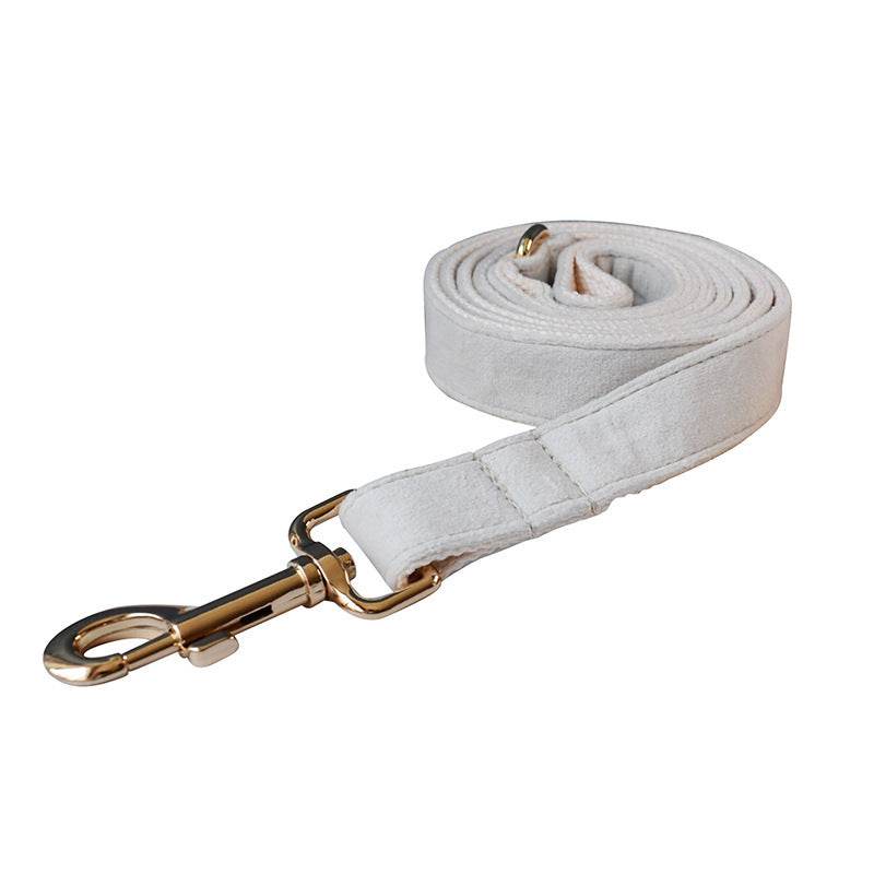 Milky White Velvet Dog Collar Alloy Buckle Pet Supplies - P12 Hub Europe