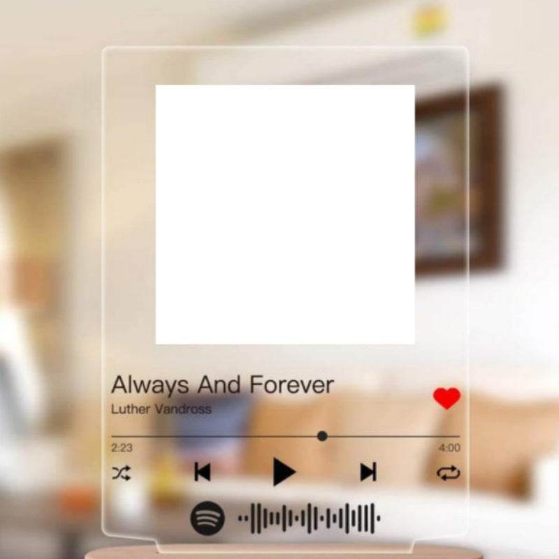 Customizable Photo Music Album Cover Night Light Carved Name Song Photo Frame - P12 Hub Europe