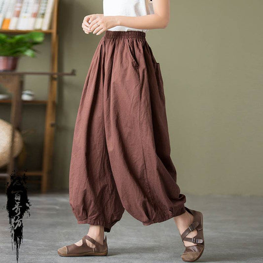 Cotton Linen Women's Sand Washed Linen Bloomers - P12 Hub Europe