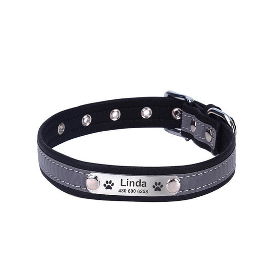 Reflective Lettering Collar Small And Medium Dog Collar Microfiber Soft Cat Collar - P12 Hub Europe