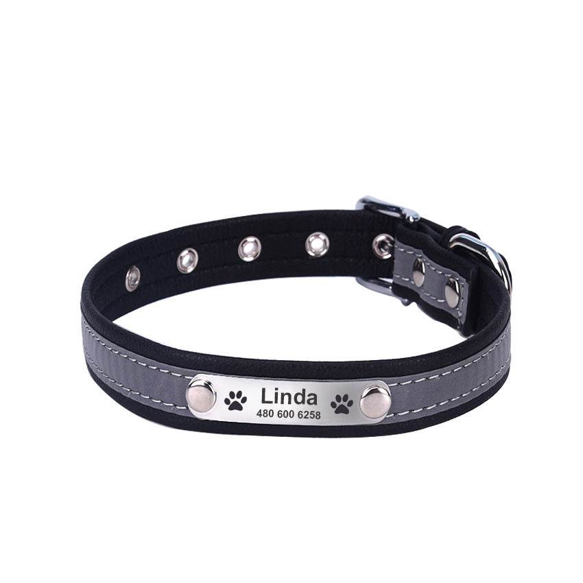 Reflective Lettering Collar Small And Medium Dog Collar Microfiber Soft Cat Collar - P12 Hub Europe