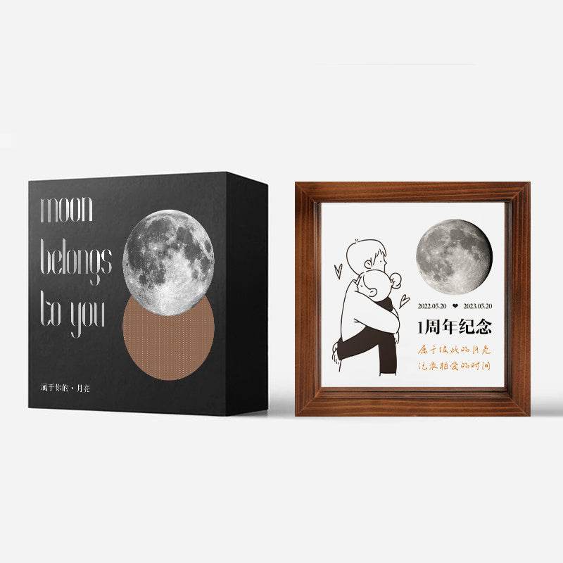 Customized Transparent Moon Frame For Couples On The Day Of Birth - P12 Hub Europe