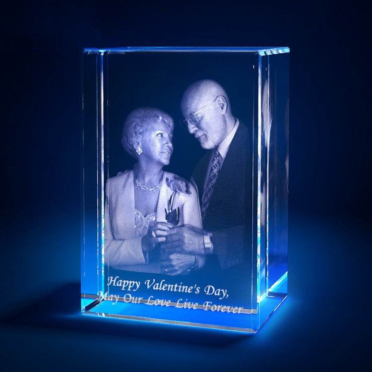 3D Laser Square Crystal Photo Frame With Love Custom Glass Cube - P12 Hub Europe