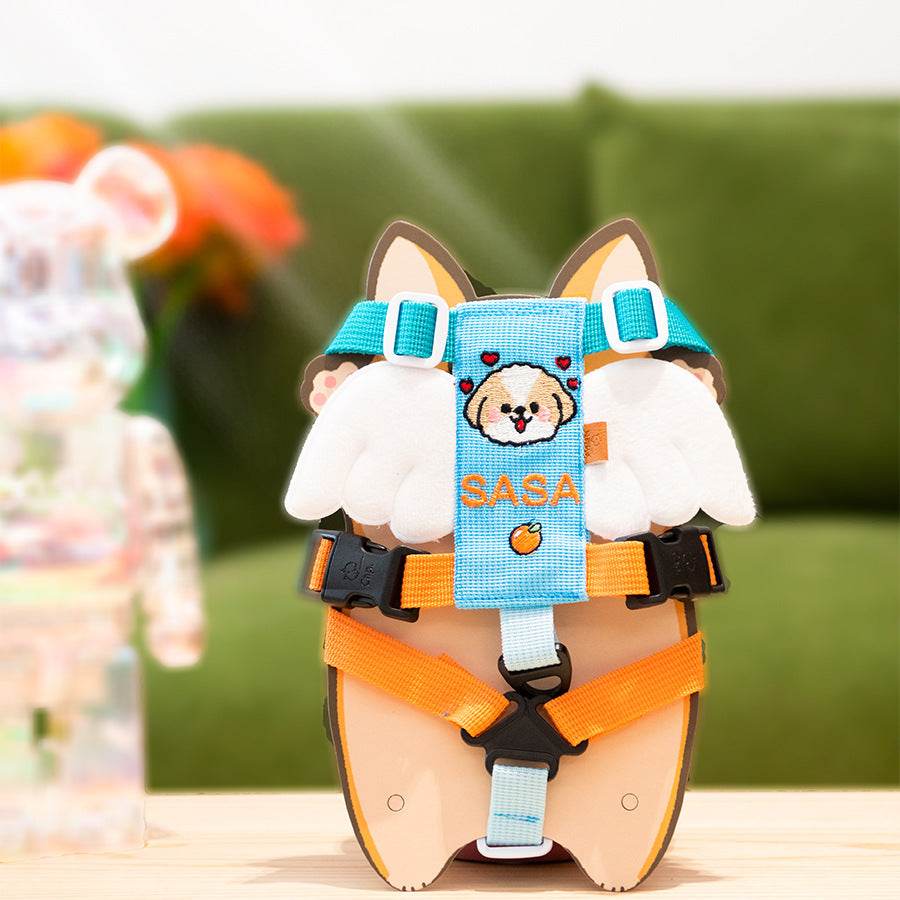 Pet Angel Wings Chest Strap Can Embroider Dog Name Avatar - P12 Hub Europe