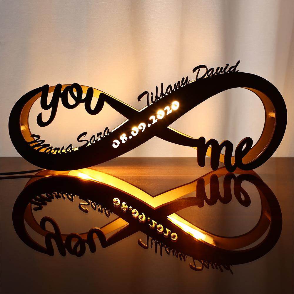 Wooden Lamp Lovers Infinite Name Table Lamp - P12 Hub Europe
