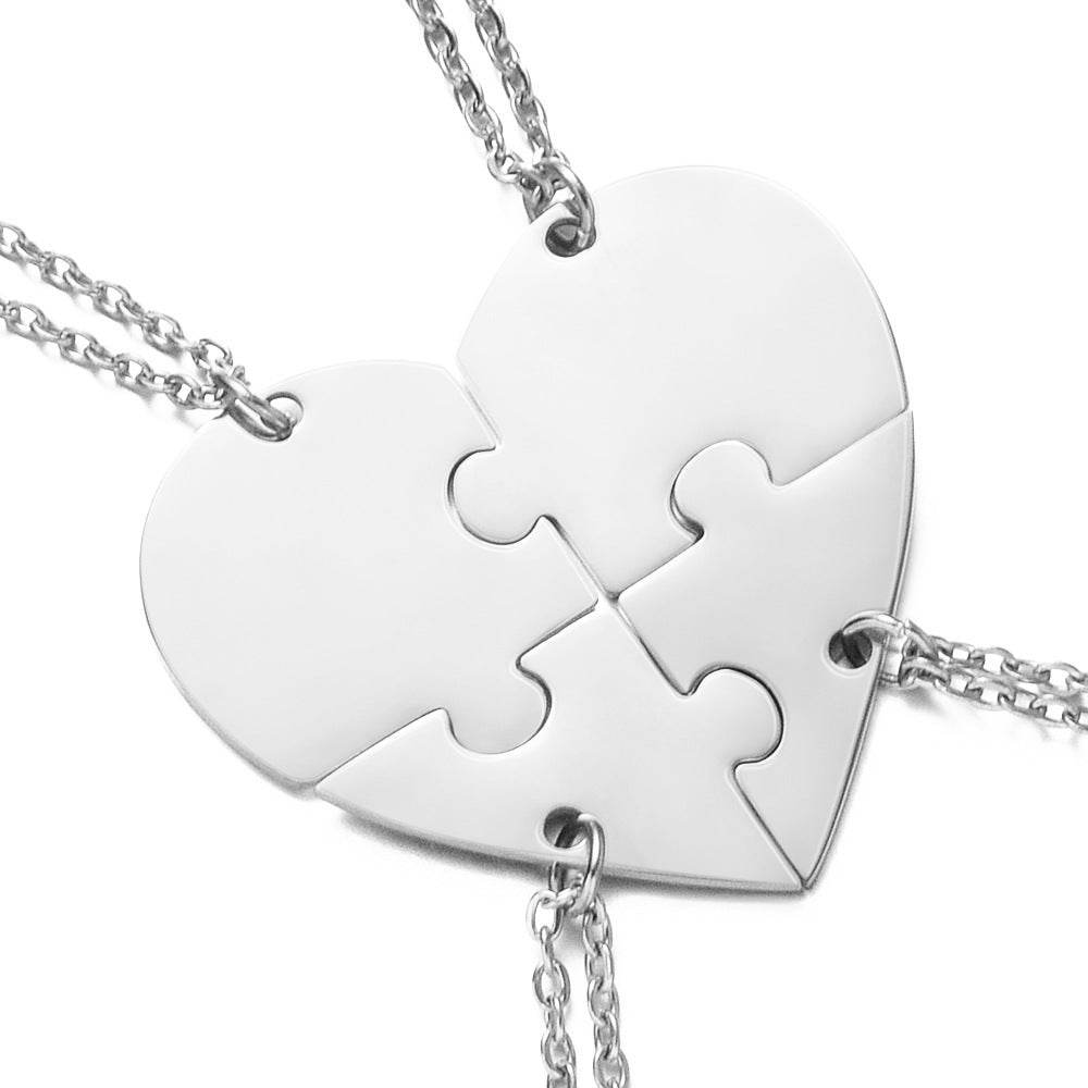 Stainless Steel Combination Heart-shaped Necklace Lettering - P12 Hub Europe