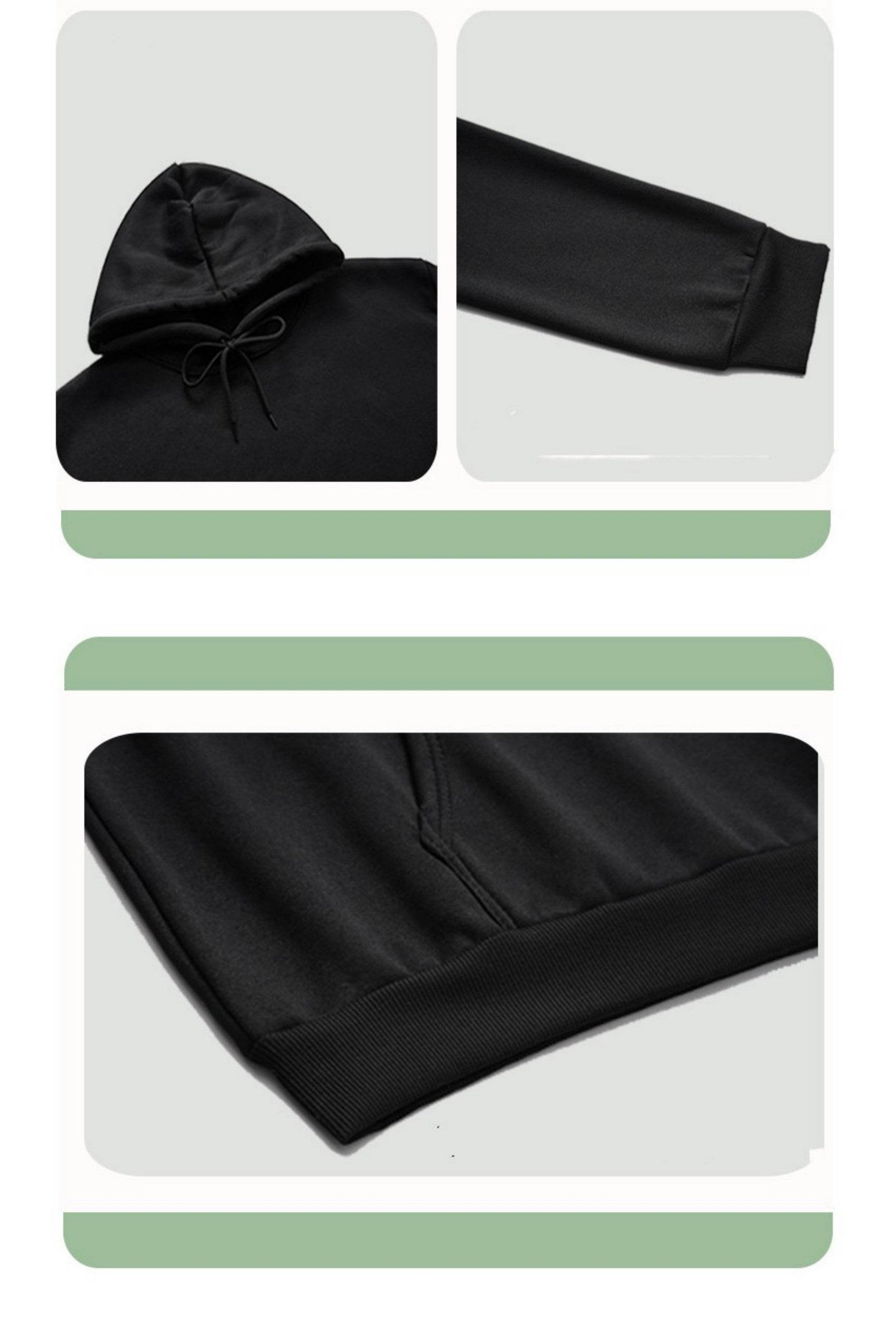 Loose Blank Hoodie With Plush Solid Color - P12 Hub Europe
