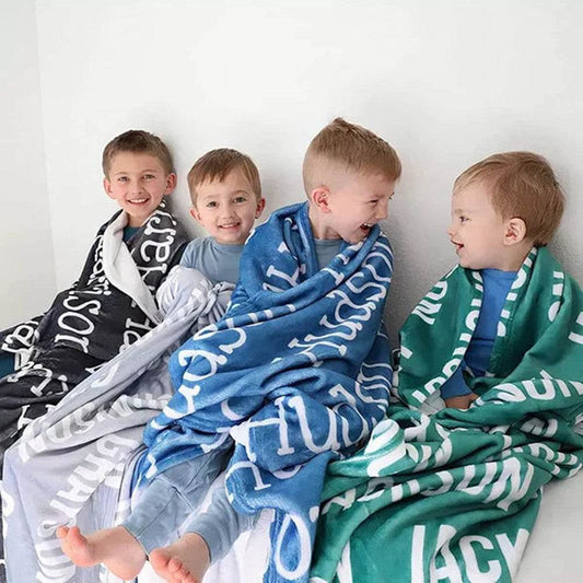 Personalized Baby Name Baby Blanket Customized Double-sided Flannel - P12 Hub Europe