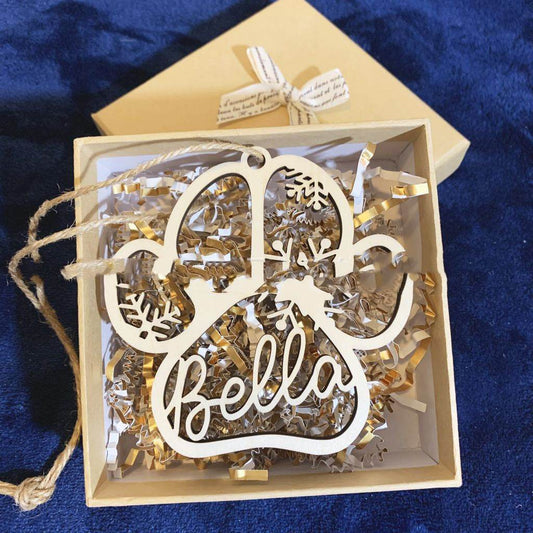 Creative Personalized Dog Name Pet Paw Christmas Decorations - P12 Hub Europe