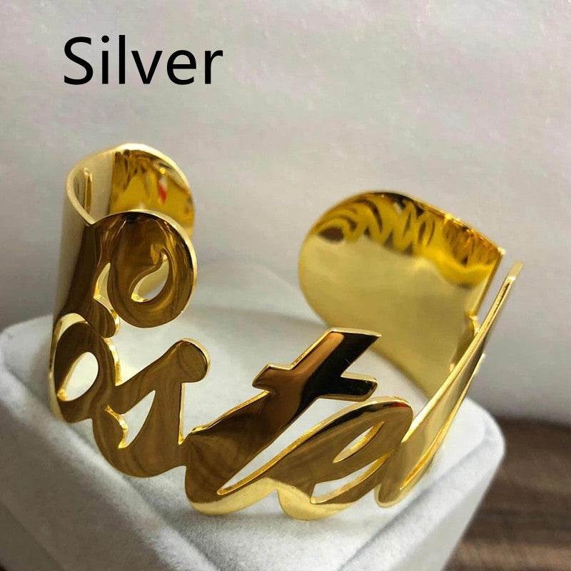 Stainless Steel Custom Name Letter Bracelet - P12 Hub Europe