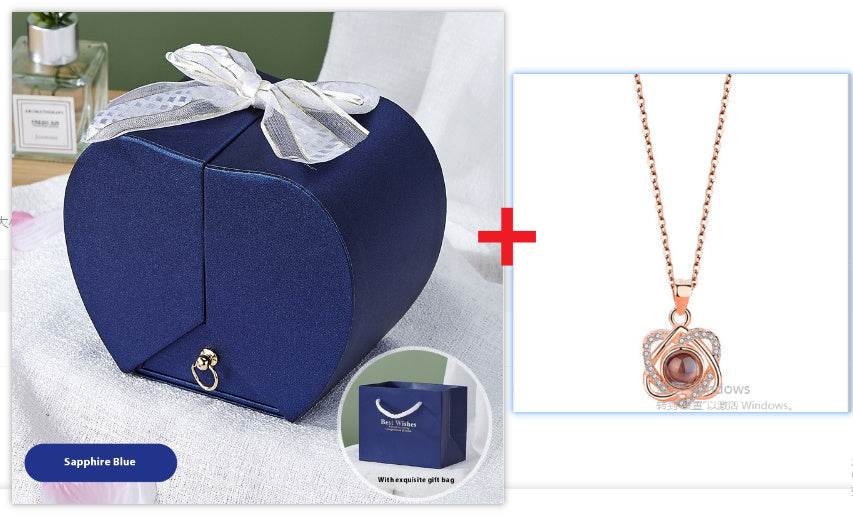 Apple Rose Jewelry Box Necklace Ring Ornament For Friends Christmas Valentine's Day - P12 Hub Europe
